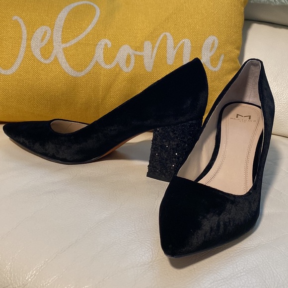 Marc Fisher Ltd. Zack Black Velvet Glitter Pumps - Picture 6 of 12